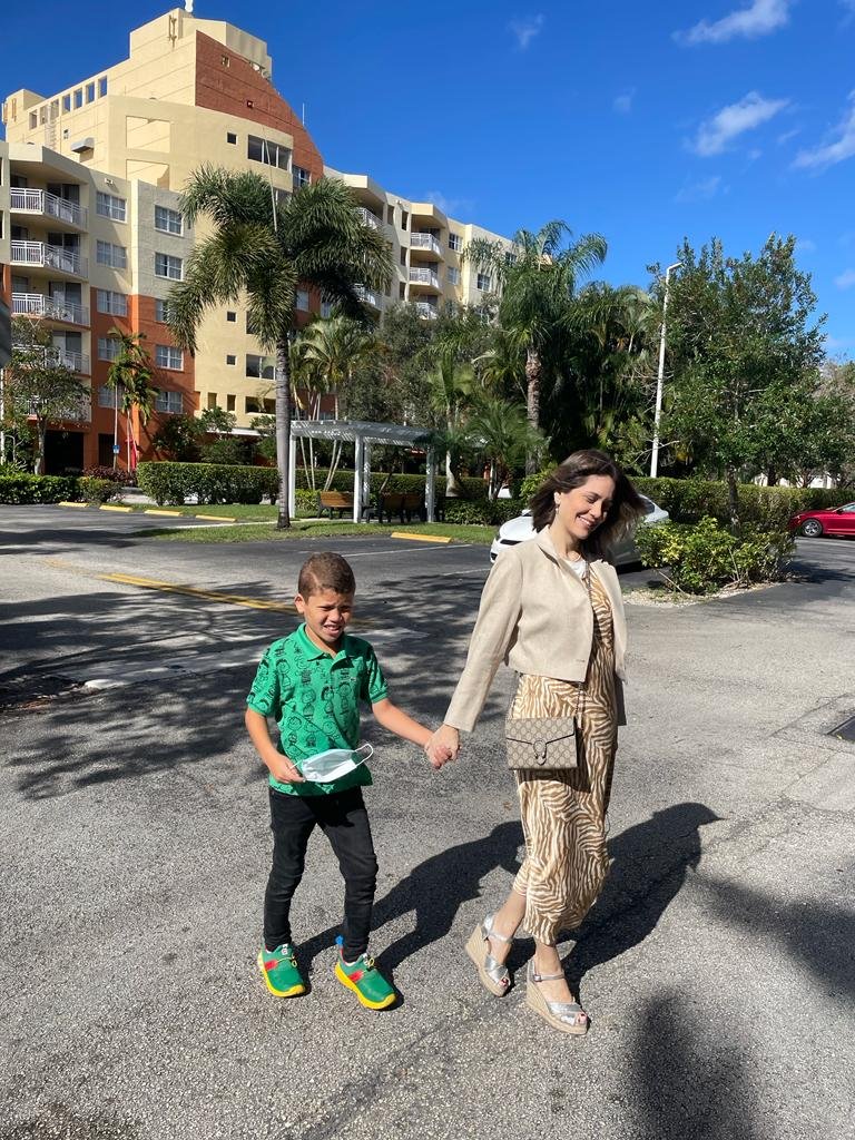 Juana Gómez y su hijo Matías.