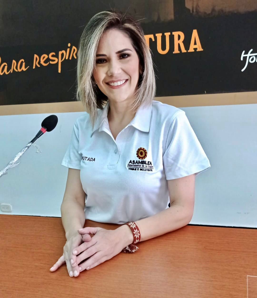 Juana Gómez Bacci, en una de sus intervenciones como diputada de La Guajira