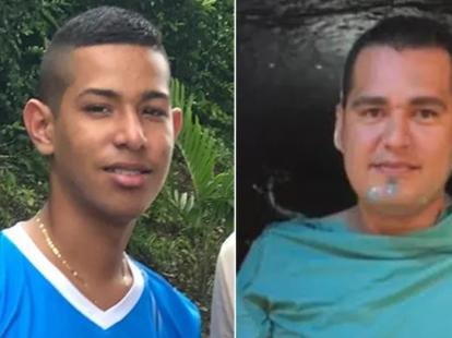 John Andrés Silva Jiménez y Johan Camilo Rodríguez Amaya, occisos.