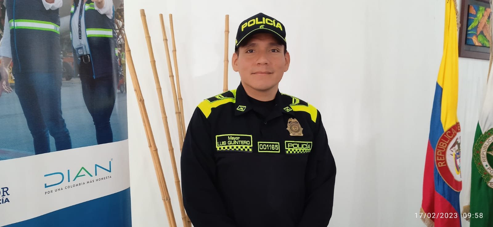 Mayor Luis Quintero Guzmán, Comandante de la Policía Fiscal y Aduanera de La Guajira.