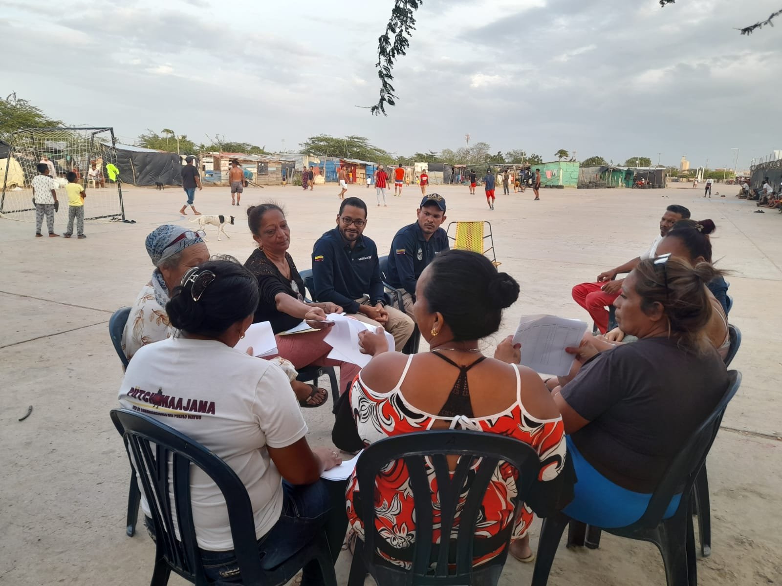 Sector de La Pista en Maicao, asentamiento de migrantes.