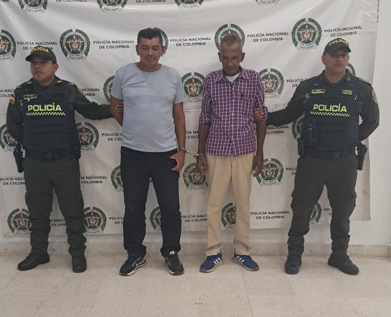 César Caballero De la Cruz, de 77 años y Jairo César Caballero Oquendo, de 53, capturados