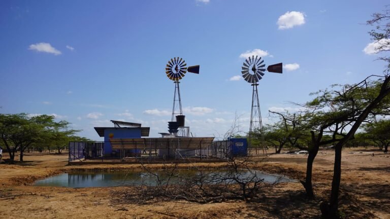 El agua fluye, clara y transparente
