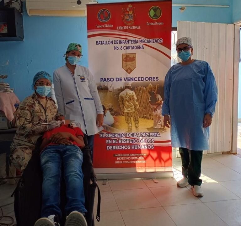 Tropas de la Décima Brigada, a través del Batallón de Infantería Mecanizado N.º 6 Cartagena, realizaron una importante jornada de salud en el corregimiento de Tigreras, municipio de Riohacha, La Guajira.