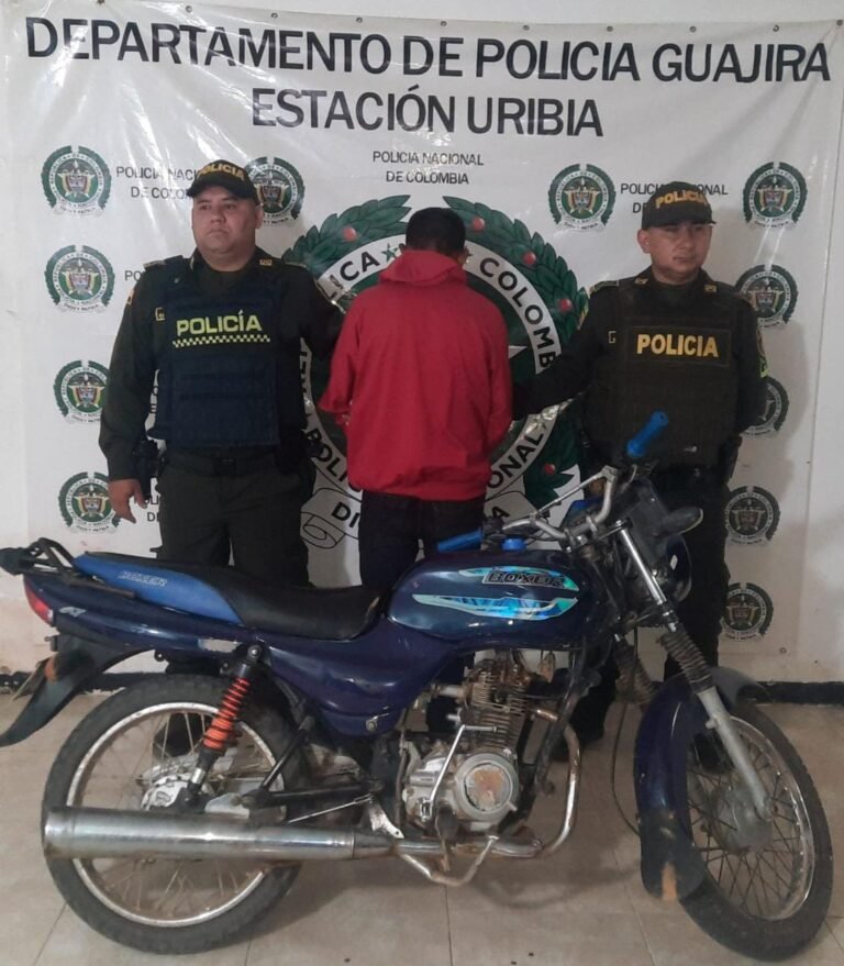 Capturado en Uribia por conducir motocicleta reportada como robada
