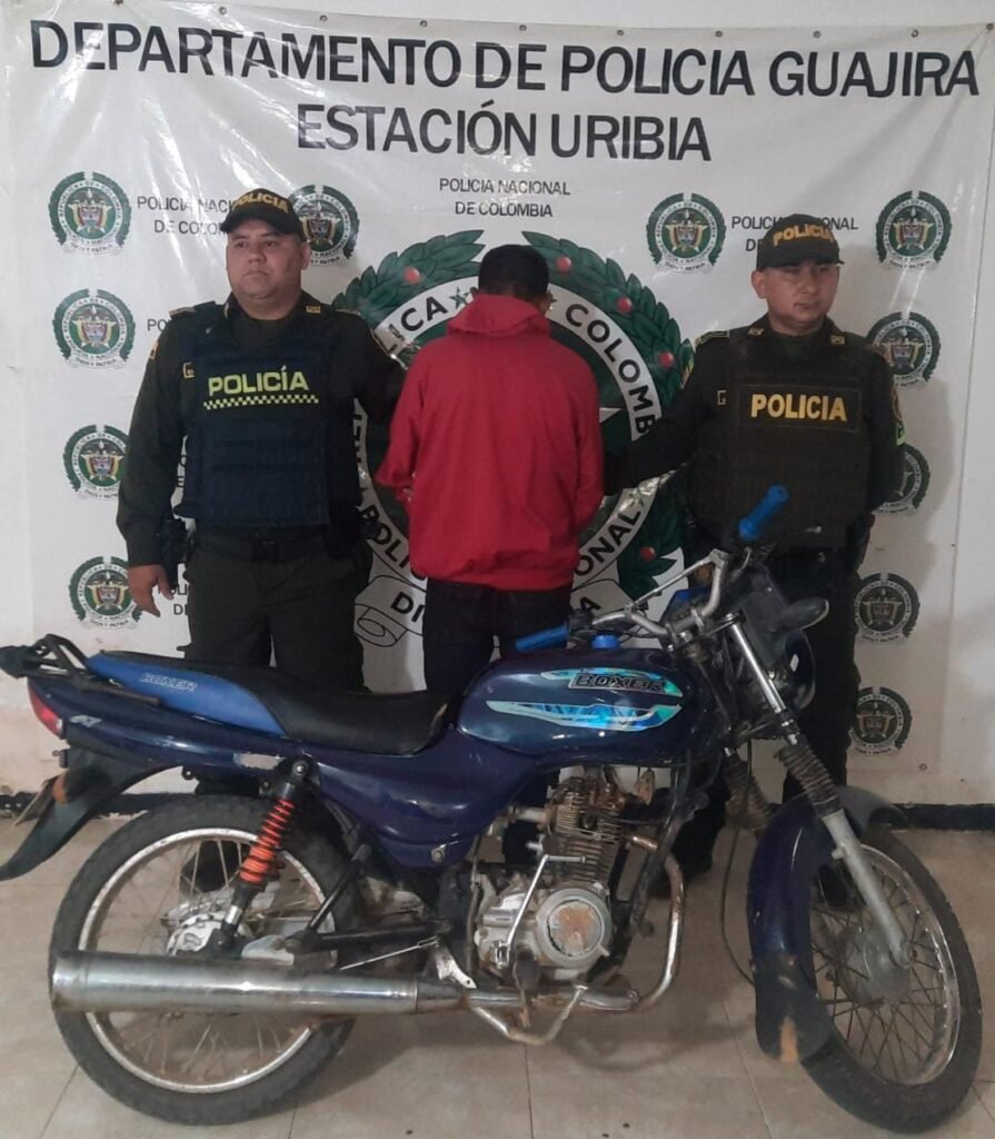 Capturado en Uribia por conducir motocicleta reportada como robada