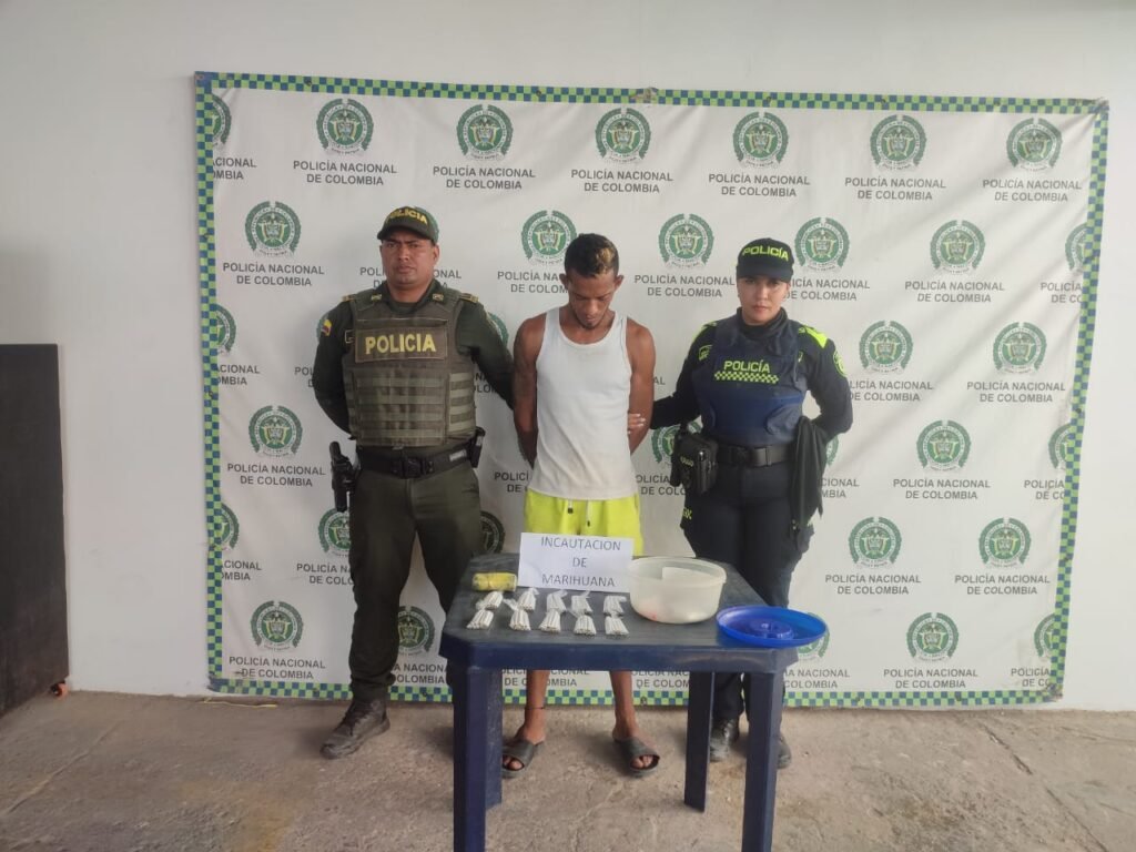 Policía capturo a un hombre con 232 gramos de marihuana en un porta