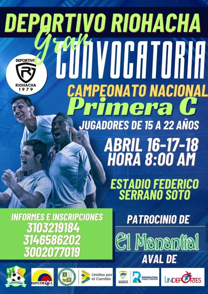 Club Deportivo Riohacha realizará convocatoria a jóvenes para que sean parte de la Primera C del fútbol colombiano