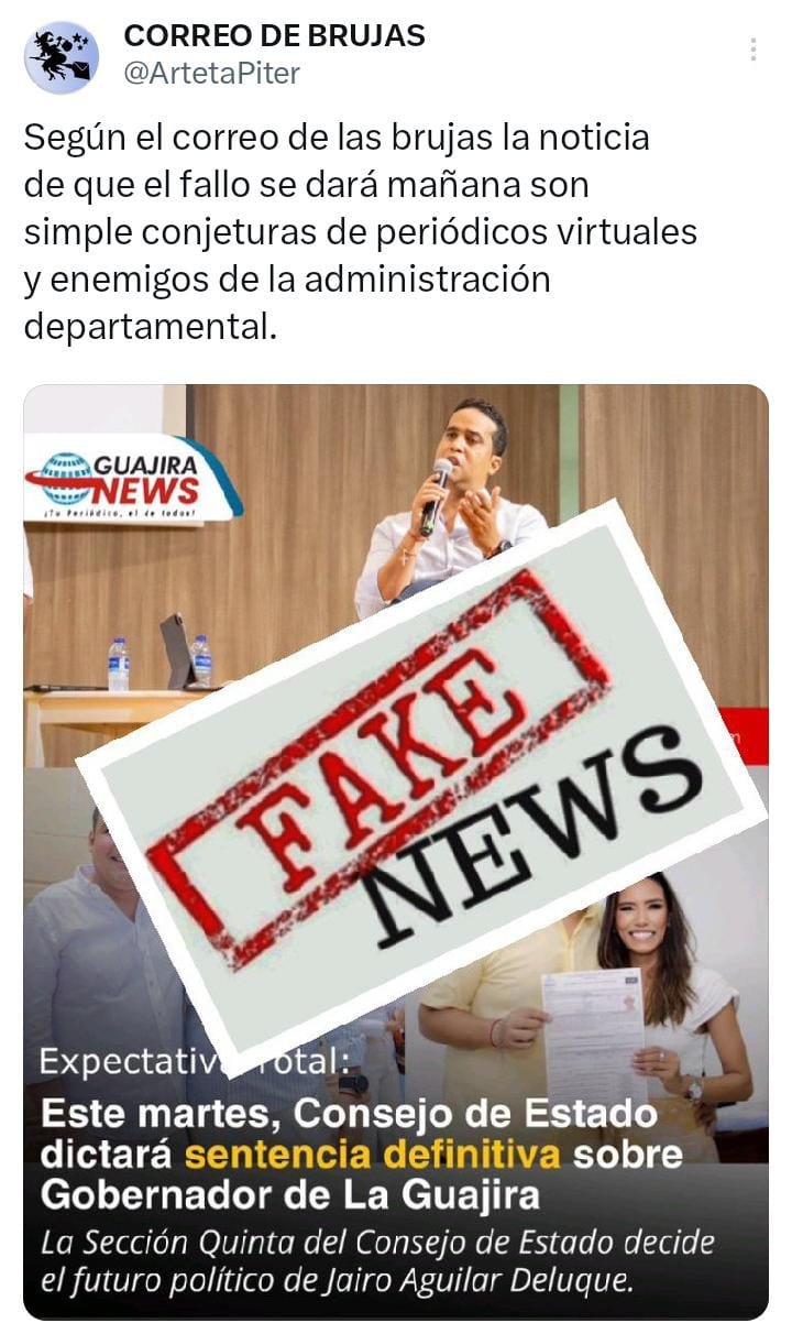 Anunciamos el fallo y se dio: Jairo Aguilar se mantiene como gobernador y Guajira News se respeta no emitimos Fake News