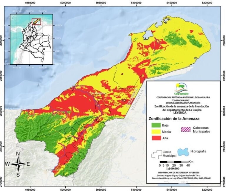 Corpoguajira realizó el mapa de riesgo por inundaciones en La Guajira