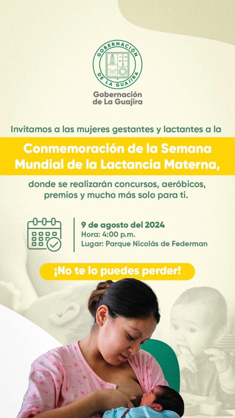 Gobernación de La Guajira realiza este viernes 9 de agosto jornada para promover el respeto por las madres lactantes y el acto de amamantar