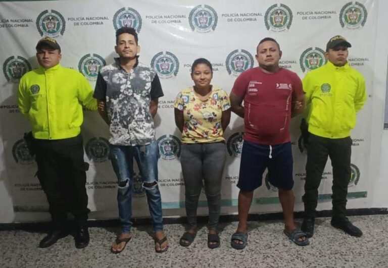Janer Jair Pertuz Pérez, Jhesenia Margarita Núñez Zapata y Endry José Chirino Villalobos, capturados.
