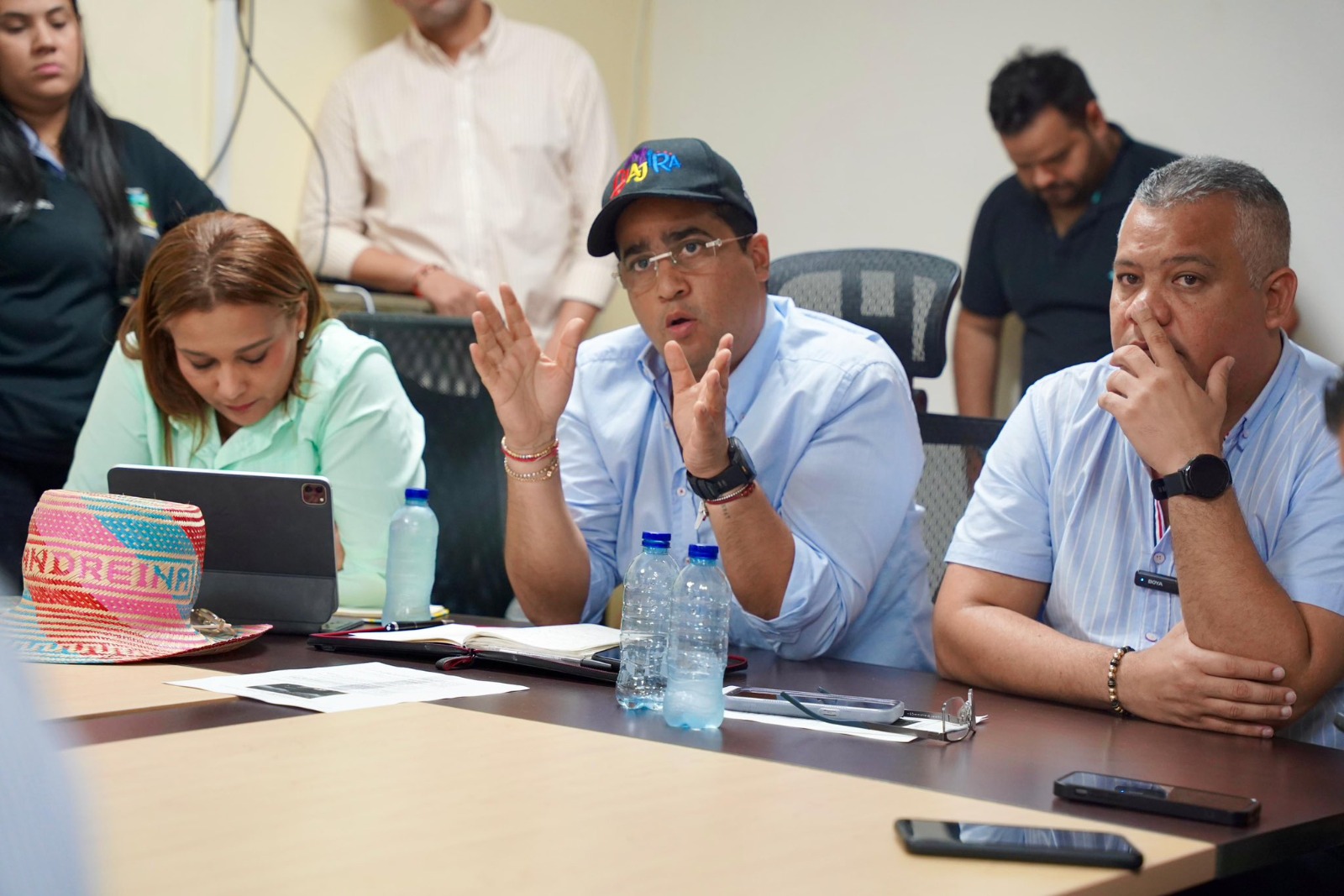 Jairo Aguilar, Gobernador de La Guajira y Enrique Camilo Urbina, alcalde de San Juan del Cesar.