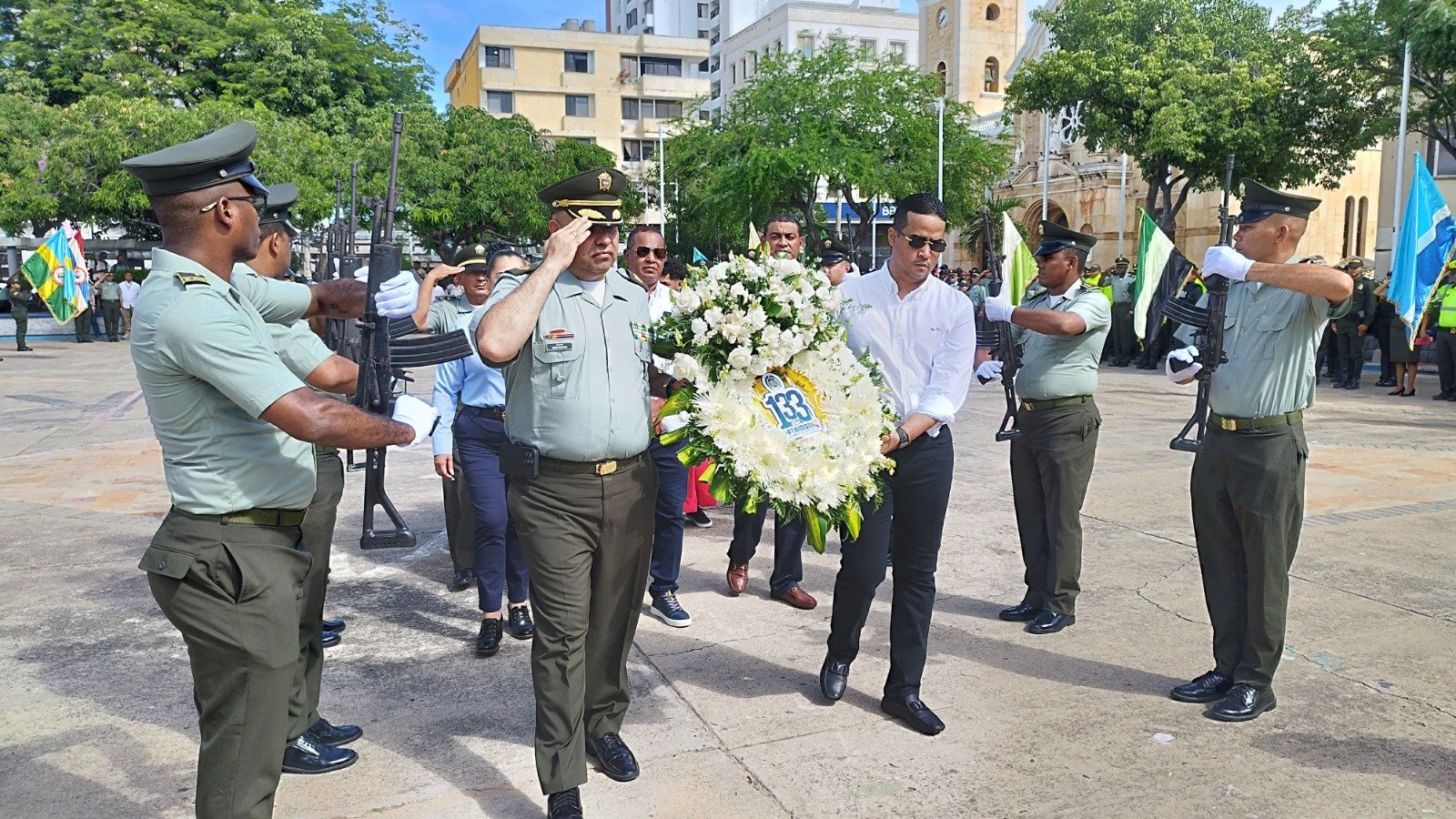 Gobernador Jairo Aguilar participó de eventos en conmemoración del centésimo trigésimo tercer aniversario de la Policía Nacional