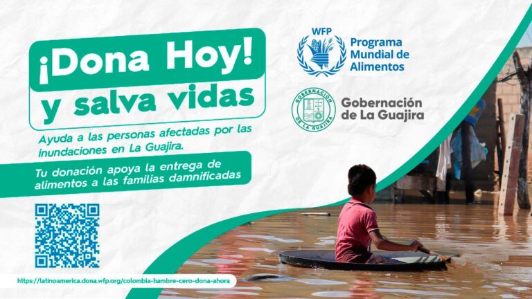 Gobernación de La Guajira y WFP lanzan campaña de donaciones para afectados por la ola invernal