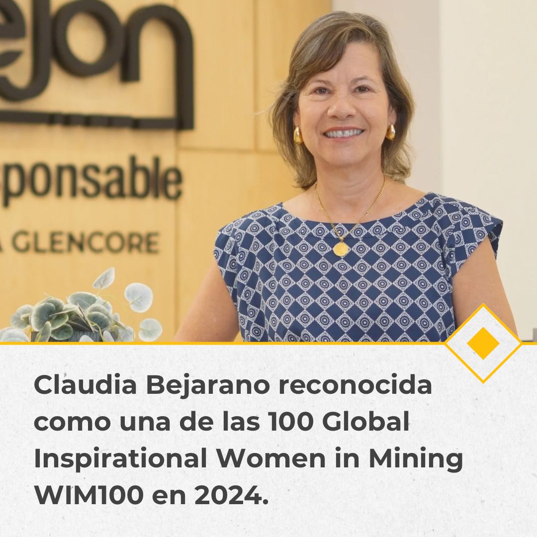 Claudia Bejarano, presidenta de Cerrejón, reconocida entre las 100 Mujeres Inspiradoras en la Minería Global 2024