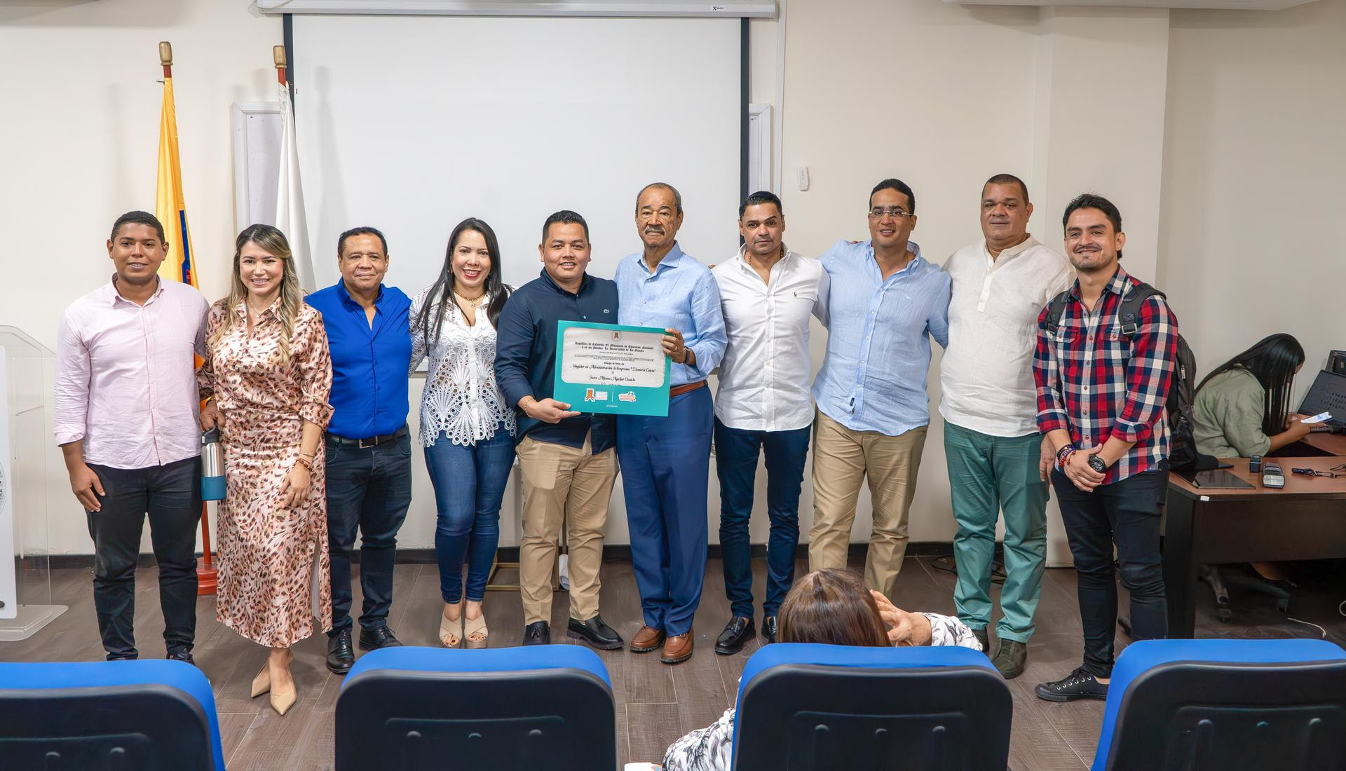 El exrector Jairo Aguilar Ocando junto a los miembros del Consejo Superior de Uniguajira