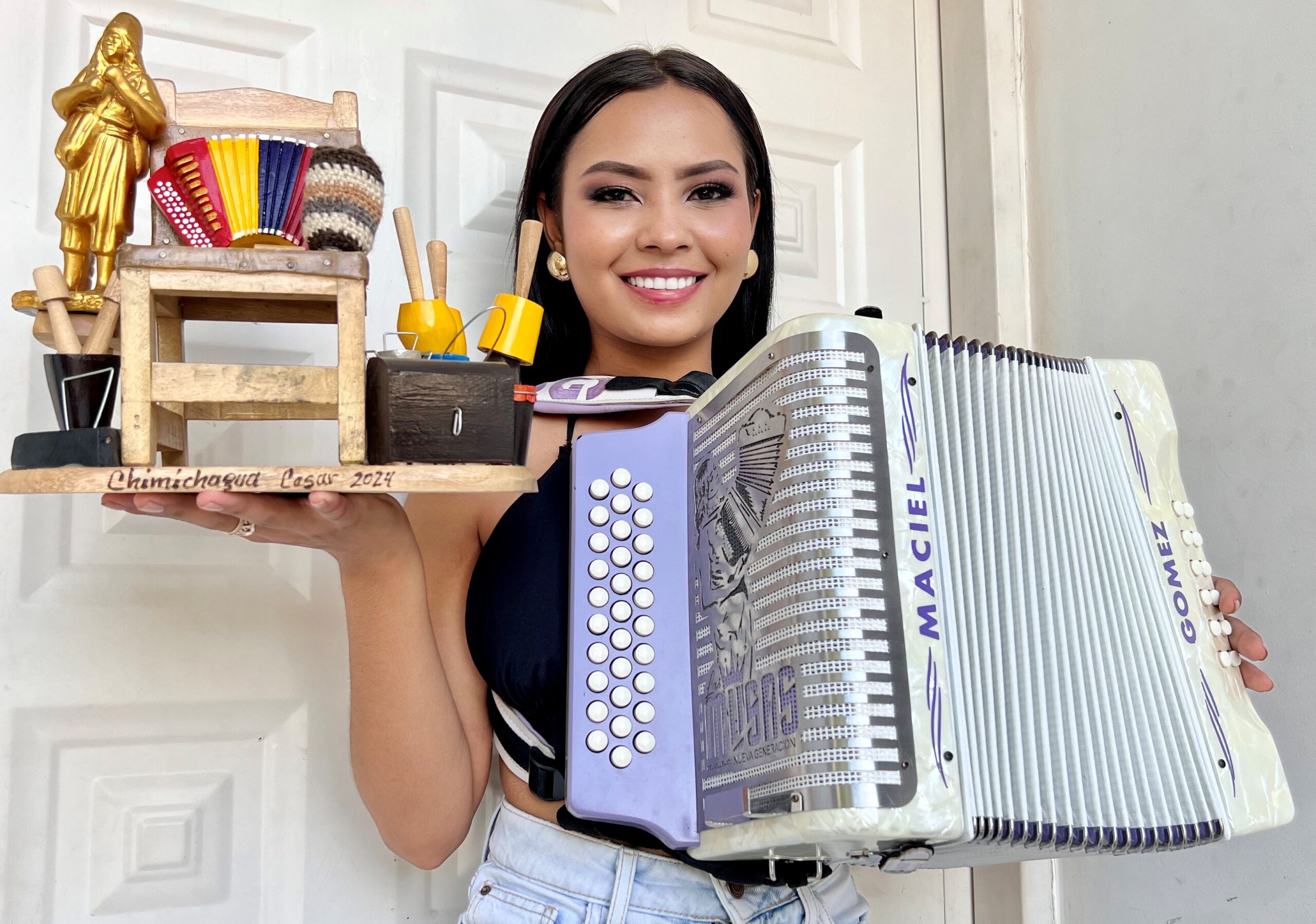 Maciel Gómez de la Ossa, ganadora del concurso de acordeón aficionado