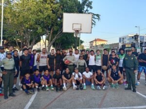 Policía Nacional lideró el evento ‘Riobasket 3x3’ en el Parque Nicolás de Federman de Riohacha