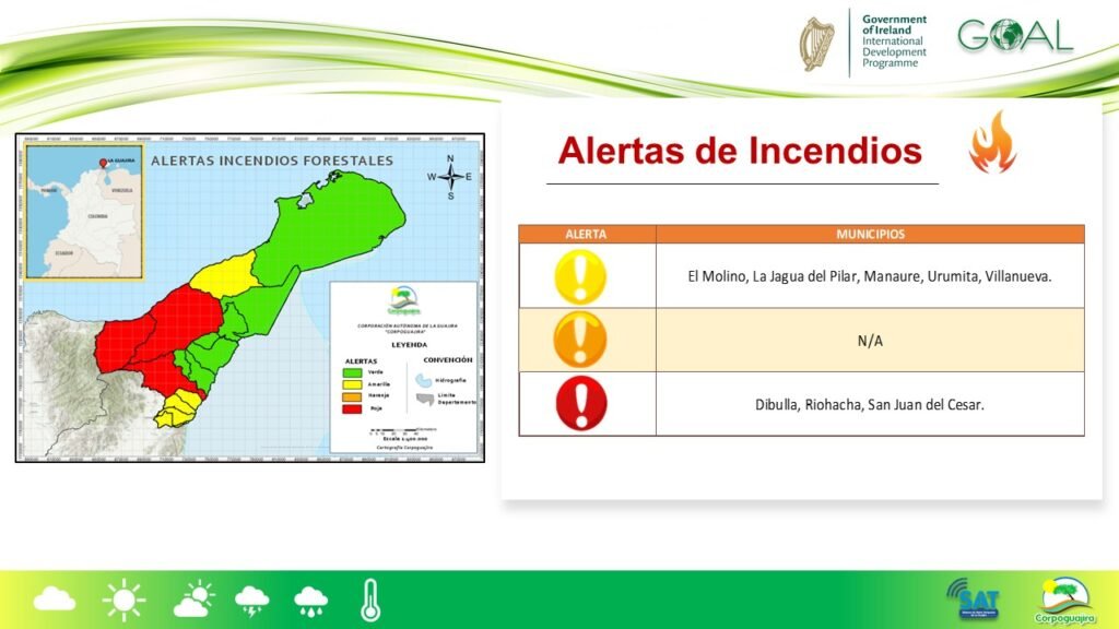 Sistema de Alertas Tempranas de Corpoguajira advierte sobre altas temperaturas y riesgo de incendios forestales