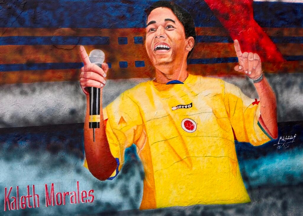 Mural de Kaleth Morales, ubicado en la Plaza Alfonso López de Valledupar