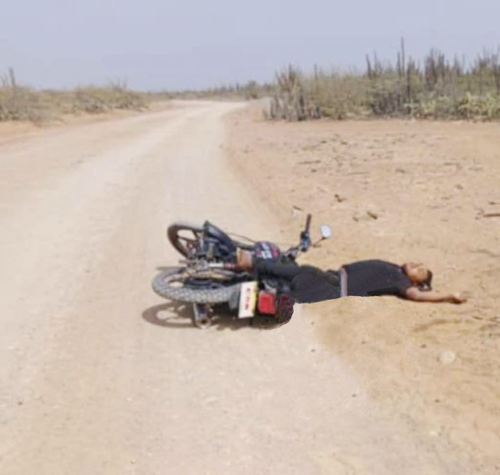 Hombre fue asesinado a bala mientras conducía una moto cerca del cerro La Teta, en Uribia