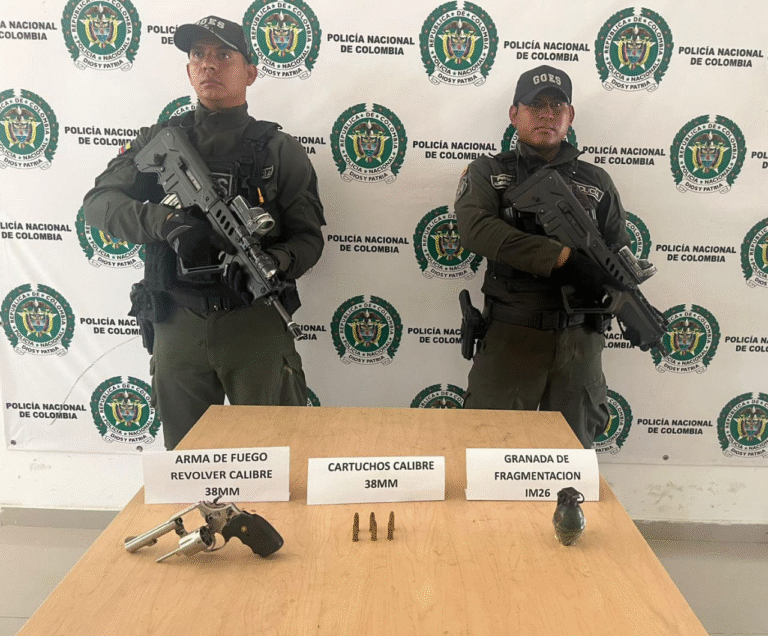 Goes halló granada, revólver y munición enterrados a orilla de un camino en Dibulla