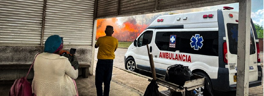 Incendio destruyó kioscos étnicos culturales del hospital San José de Maicao