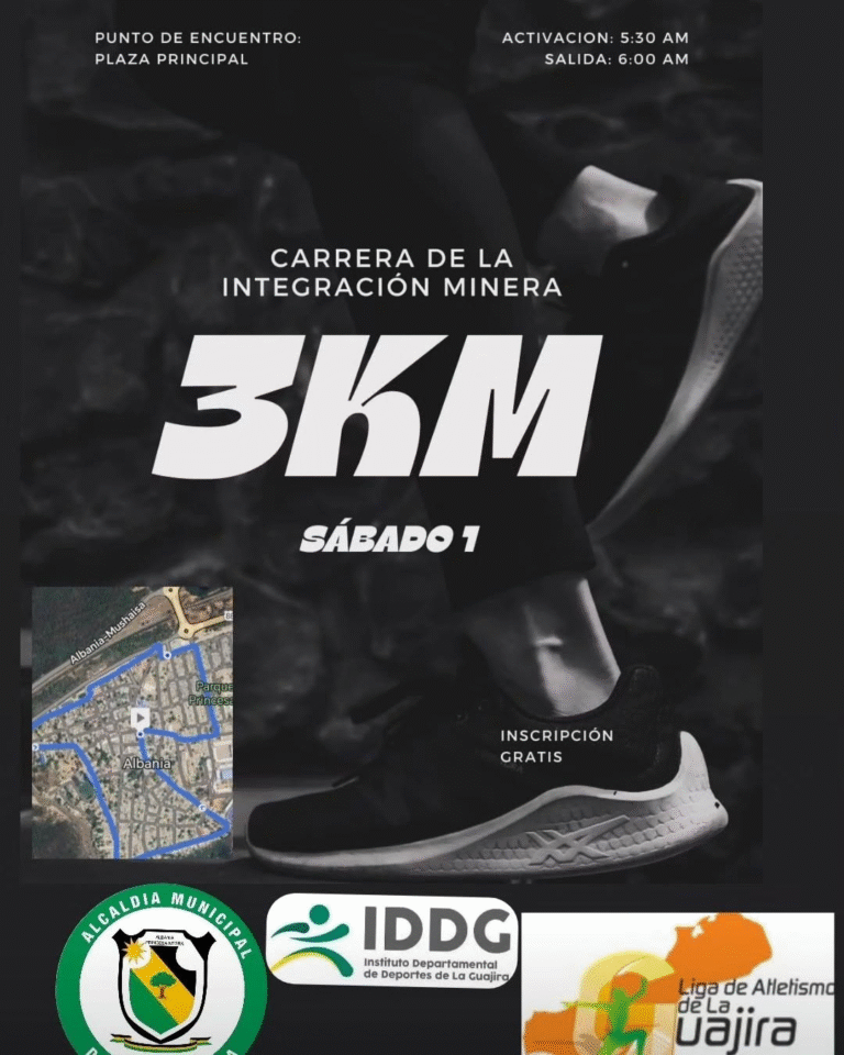 Este 1 de noviembre se llevará a cabo la Carrera Atlética de la Integración Minera – Albania 2025