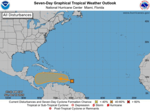 SAT de Corpoguajira actualiza sobre la onda tropical AL98 – potencial de desarrollo ciclónico en el mar Caribe