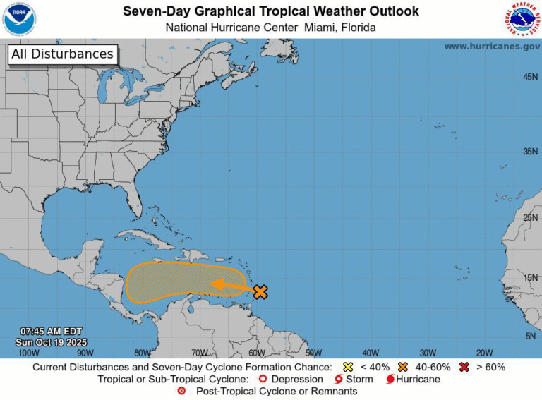 SAT de Corpoguajira actualiza sobre la onda tropical AL98 – potencial de desarrollo ciclónico en el mar Caribe