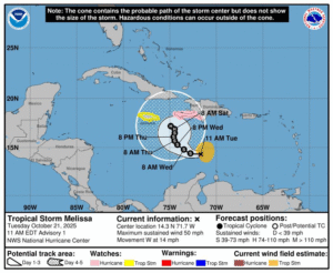 Tormenta tropical Melissa se forma en el Atlántico; Corpoguajira mantiene vigilancia preventiva
